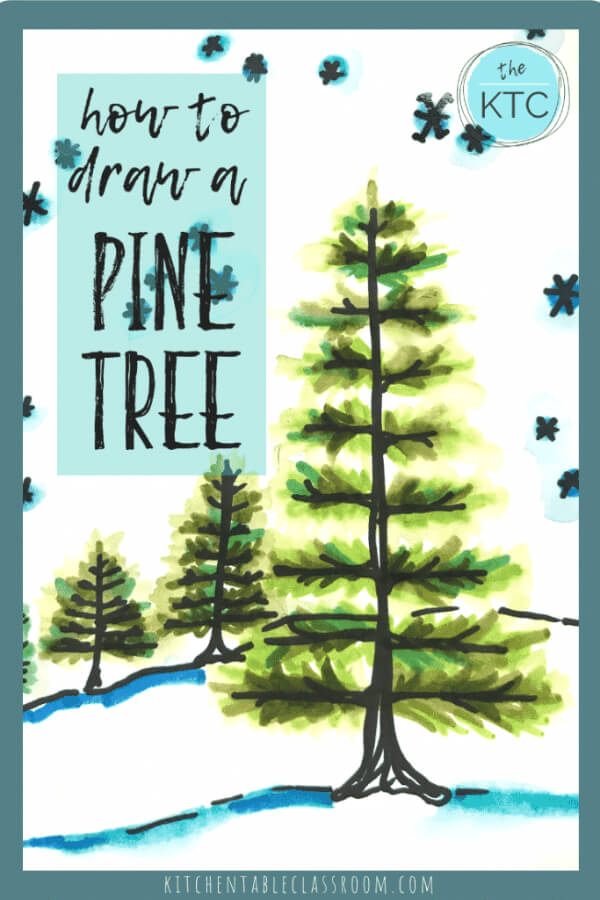 Step By Step  tutorial Pine Tree Idea Easy Drawing Activities For Kids