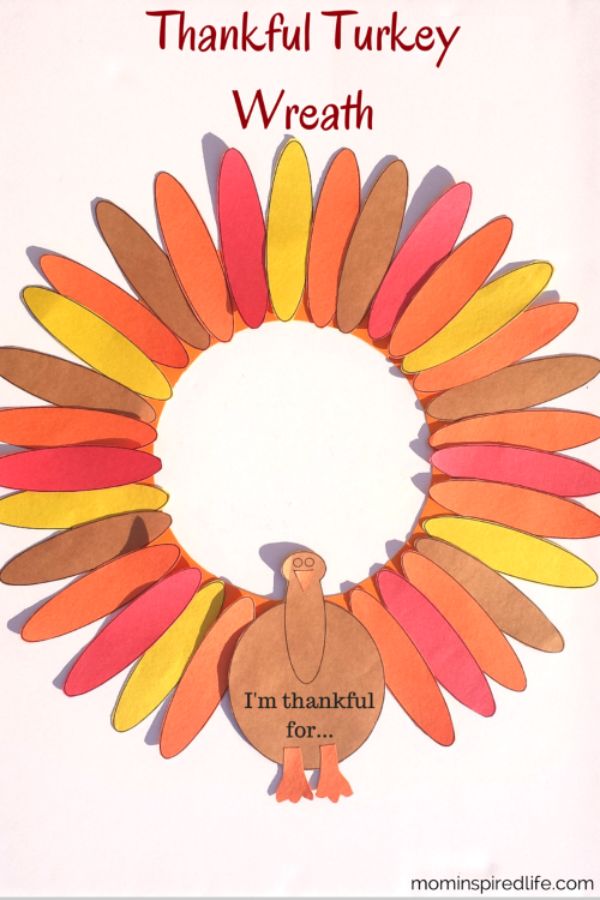  Thankful Turkey Wreath Activity For Youth Fun Gratitude Activities for Kids