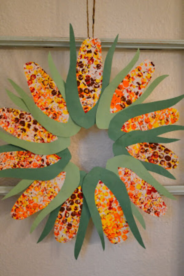 DIY Thanksgiving Craft Ideas Thanksgiving Corn Wreath Craft Project for Kids