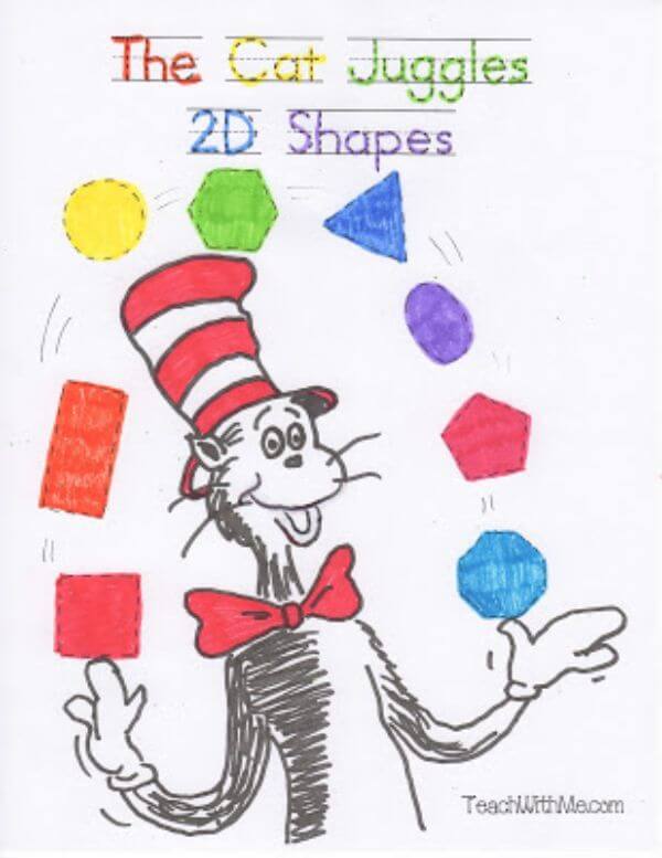 The Cat Juggles 2D Shapes Printable Book Dr. Seuss Math Activities And Games For Classroom