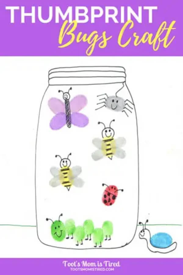  Thumbprint Bugs Craft For Toddlers & Preschoolers