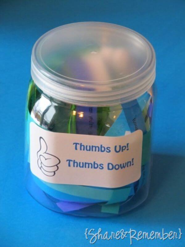 Thumbs Up! Thumbs Down! Jar Activity For Preschool