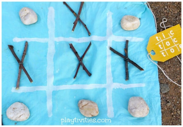 Tic Tac Toe Game From Nature Elements 
