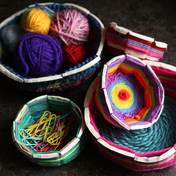 Paper Plate Traditional Woven Bowls Project