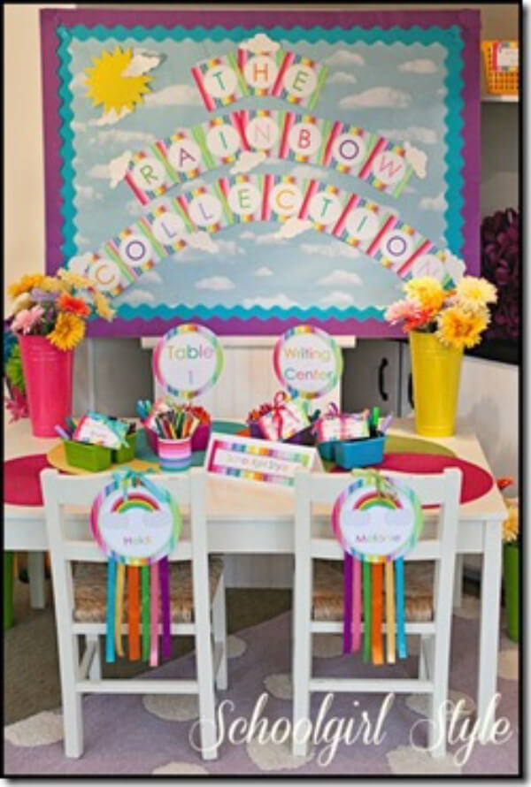 Unique Rainbow Themed Chalkboard To Brighten Up Your Classroom