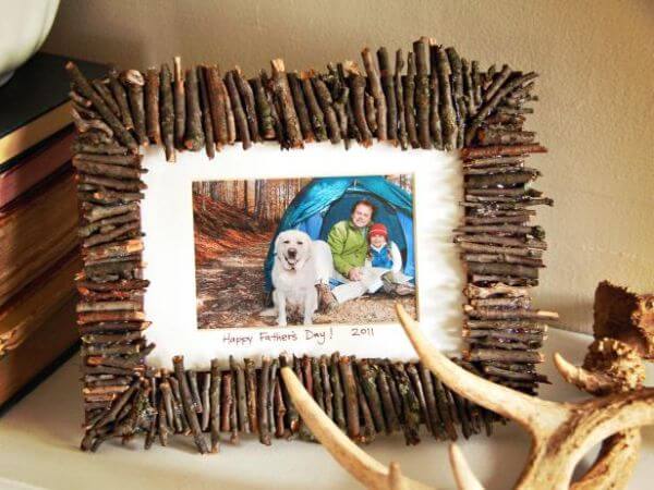Unique Rustic Frame Father's Day Craft for Kids