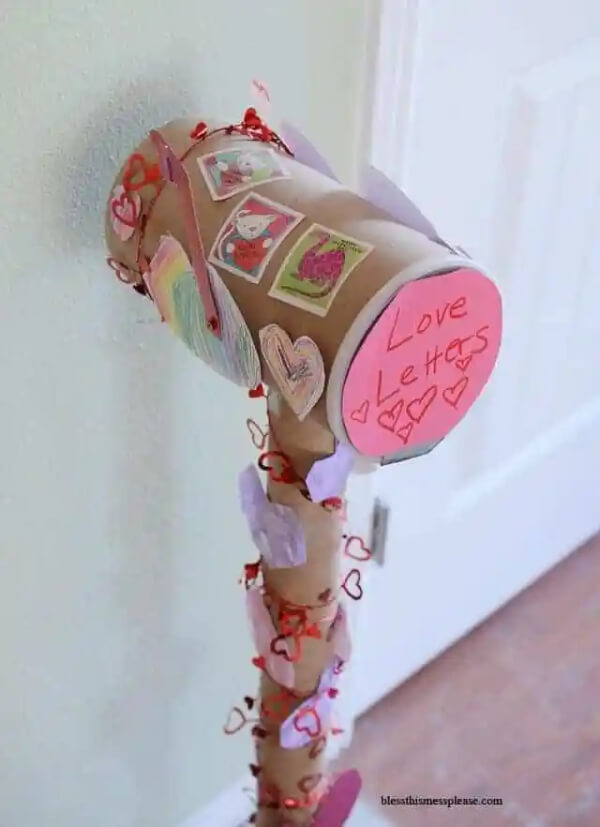 Cardboard Mail Box Craft For Family Valentine's day