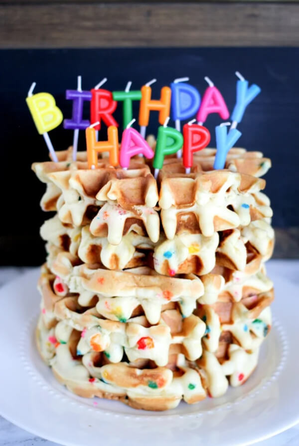Birthday Celebration Ideas at Home Waffles Cake Recipe Ideas For Birthday Party