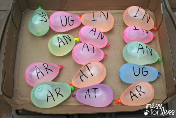 Water Balloon Phonics Activity For Kids Stay at Home Play 