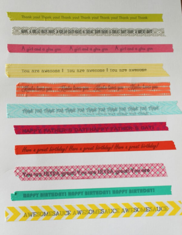Washi Tape Ideas for Parents & Teachers Written Sentences on Washi Tape