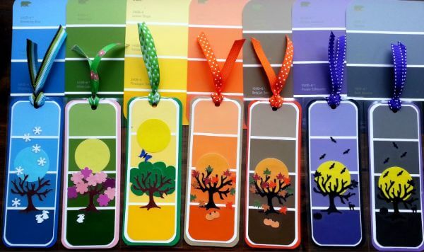  Yesterday Paint Chip Bookmarks Project at Home