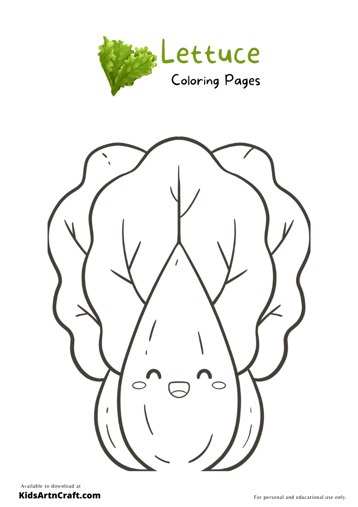 Lettuce Coloring Pages For Kids – Free Printables