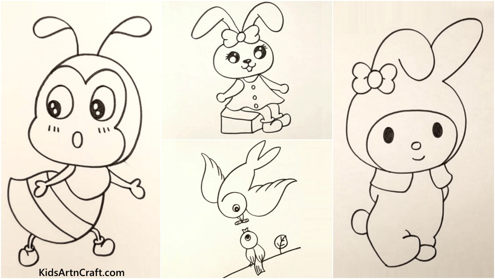 Black & White Drawings Ideas For Kids - Kids Art & Craft