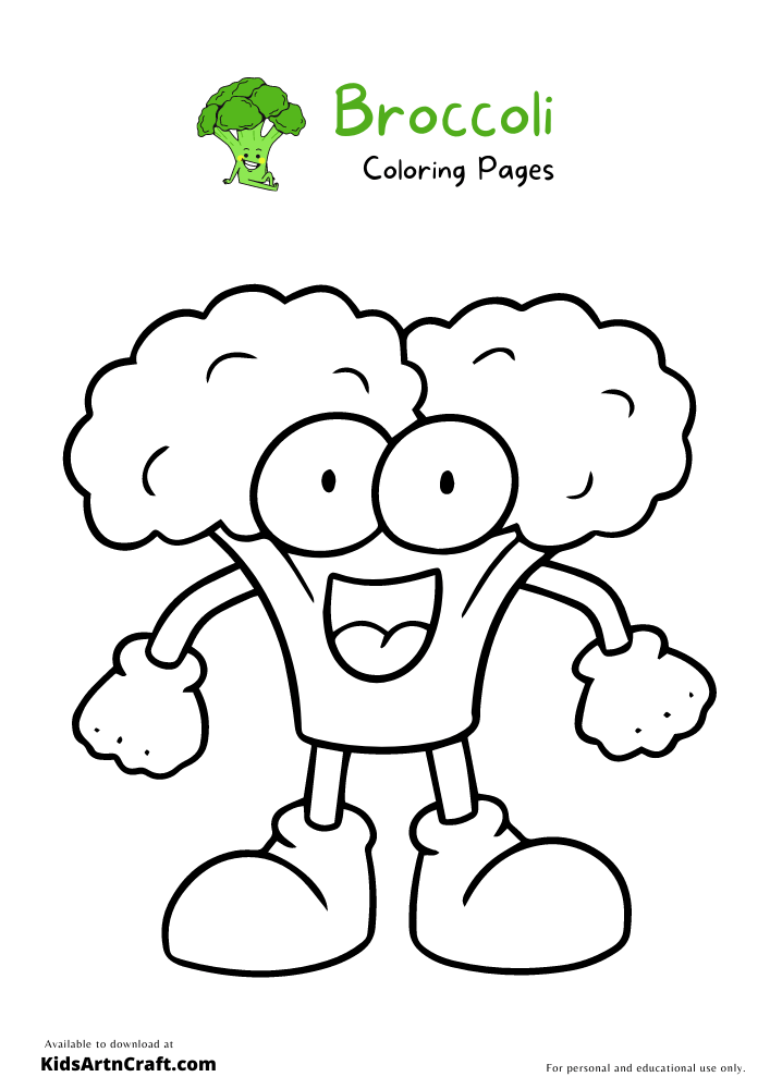 Broccoli Coloring Pages For Kids – Free Printables