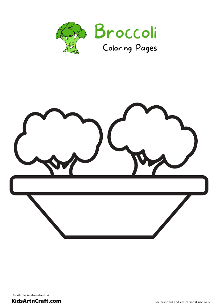 Broccoli Coloring Pages For Kids – Free Printables