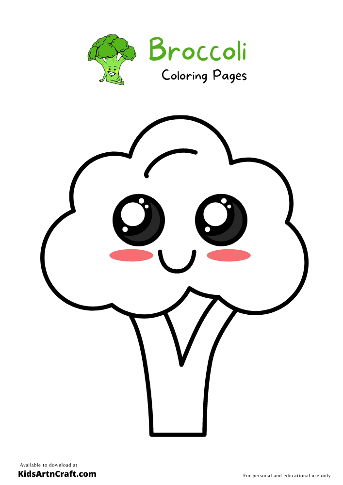 Broccoli Coloring Pages For Kids – Free Printables