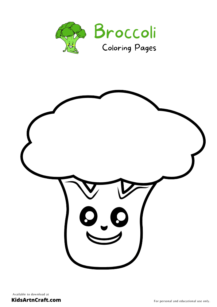 Broccoli Coloring Pages For Kids – Free Printables