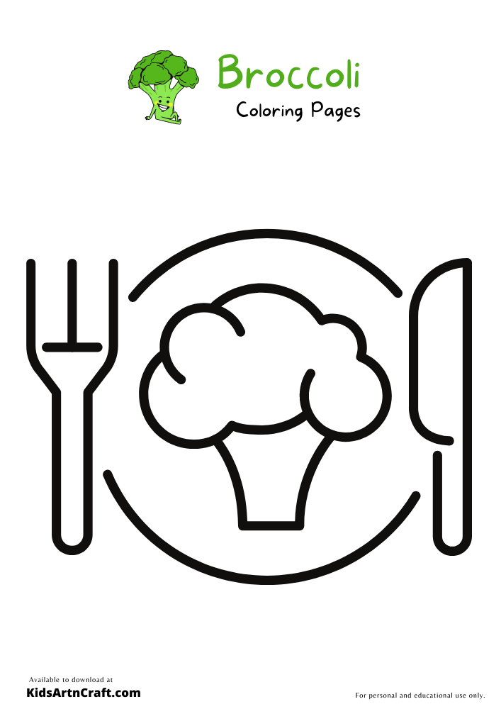 Broccoli Coloring Pages For Kids – Free Printables