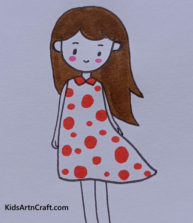 Girl in Different Role - Easy Drawings for Kids Girl In Cute Summer Outfit 