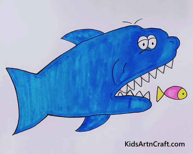 Easy Drawing Tricks And Ideas for Kids to Try Blue Shark