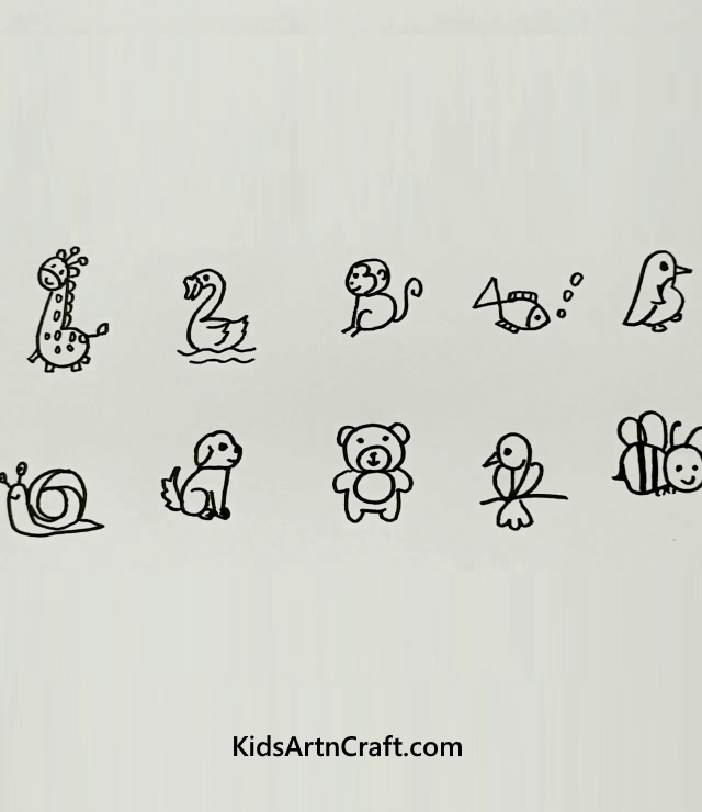 Try These Creative Ways Of Learning For Kids Simple & Attractive Drawing Of Animals & Birds