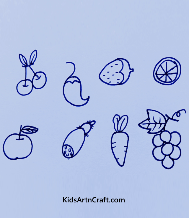 Try These Creative Ways Of Learning For Kids Easy & Cute drawings Of Fruits