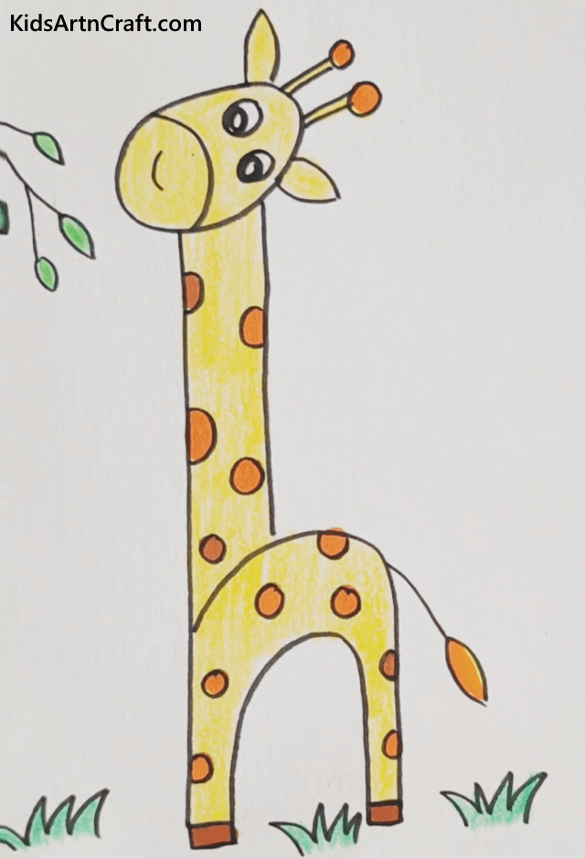 Kid's Drawing: Show Some Love To Animals Giraffe