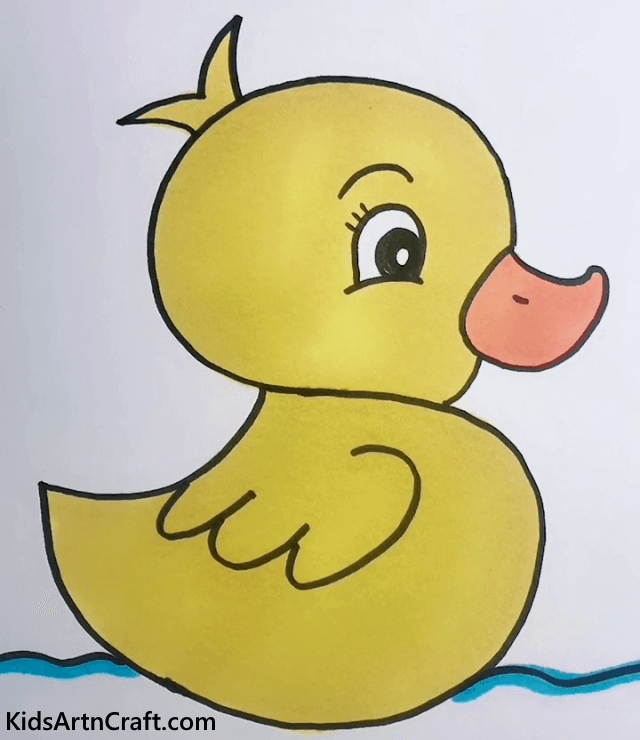 Easy Animal Drawings With colors For Kids Duckling