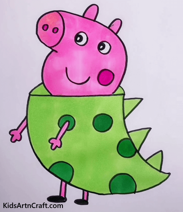 Easy Animal Drawings With colors For Kids Peppa Pig