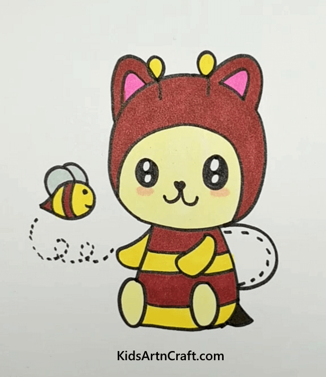 Easy & Cute Animal Drawing For Kids Elegant Bee