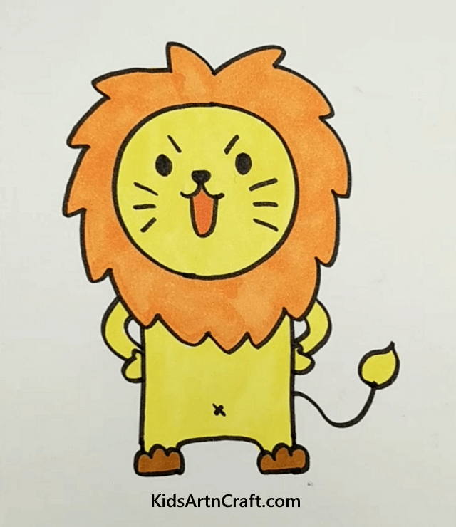 Easy & Cute Animal Drawing For Kids The Lion King