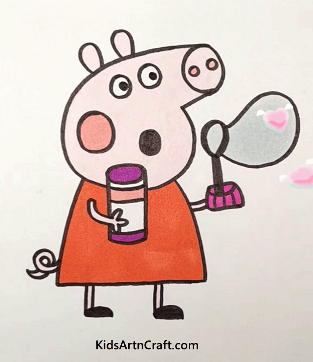Easy & Cute Animal Drawing For Kids Peppa Pig And Bubble