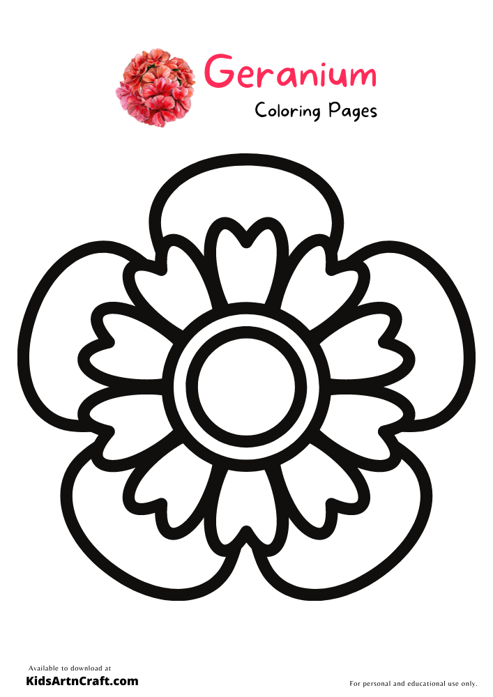 Geranium Coloring Pages For Kids – Free Printables