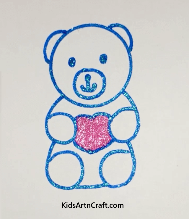 Easy Drawing Ideas Using Glitter Pens Cute Teddy