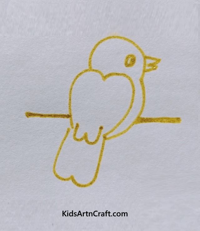 Creative Glitter Drawings for Kids to Make The Great Looking Sparrow
