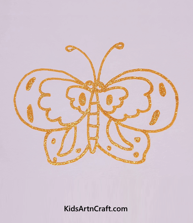 Creative Glitter Drawings for Kids to Make The Gorgeous Butterfly