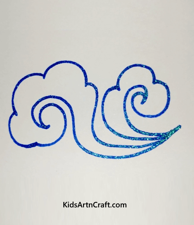 Creative Glitter Drawings for Kids to Make Wind Blowing