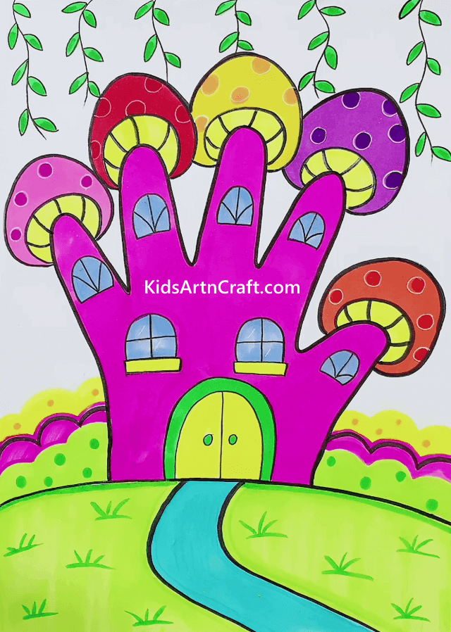 Hand Home Tree Drawings For Kids