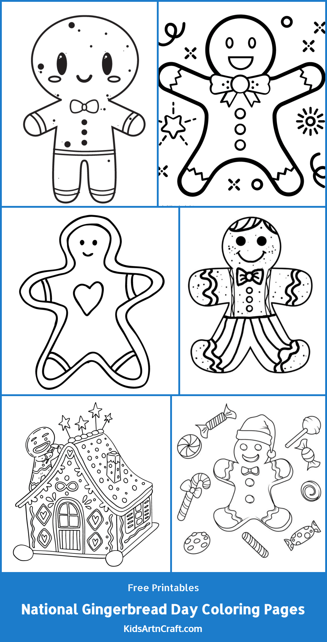 National Gingerbread Day Coloring Pages For Kids-Free Printables