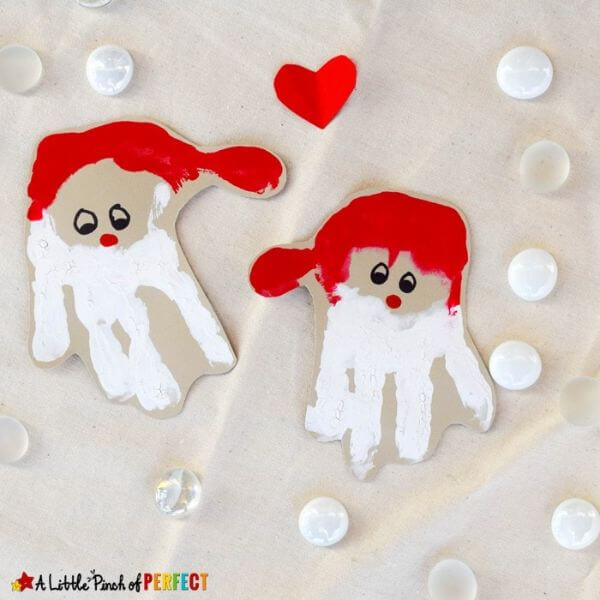 Cute Handprint & Footprint Santa Claus Christmas Craft Ideas For Kids
