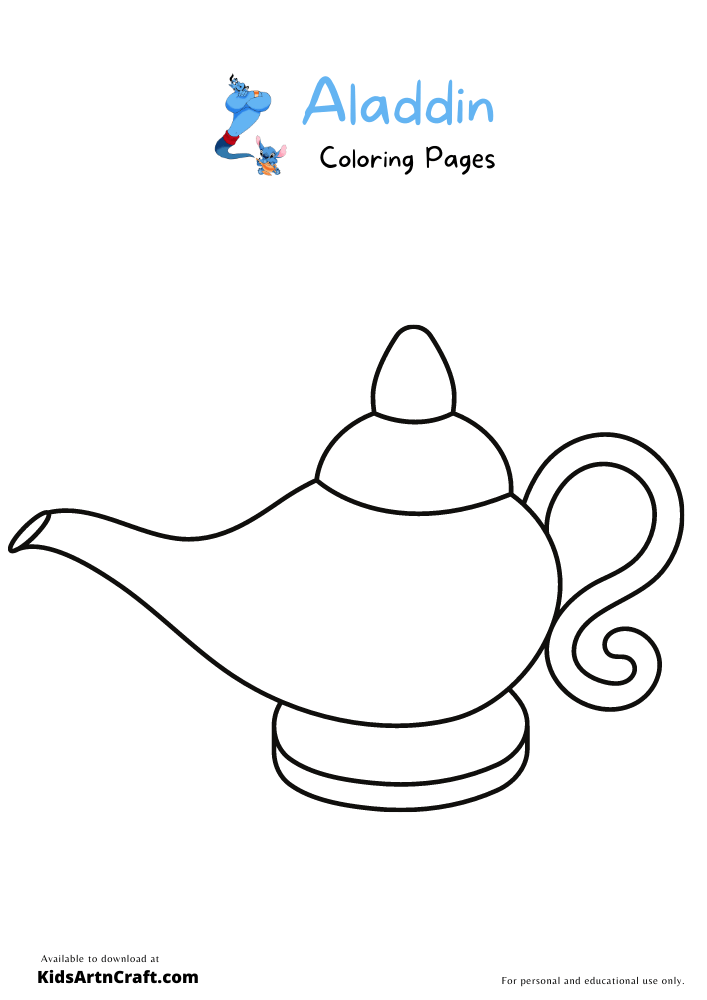 Aladdin Coloring Pages For Kids – Free Printables