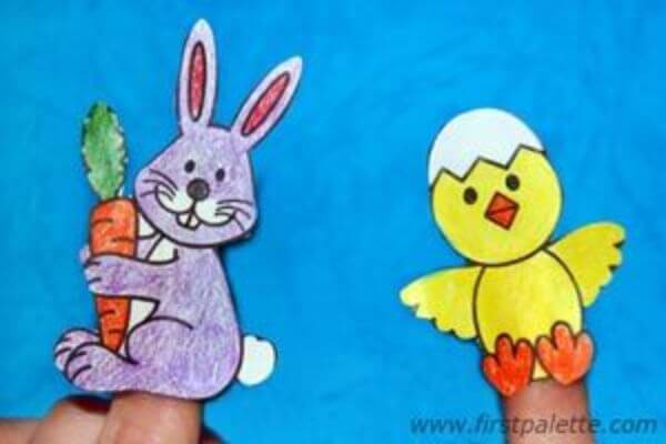 Animal Puppet Craft For Kids Easter Bunny Finger Puppet Craft