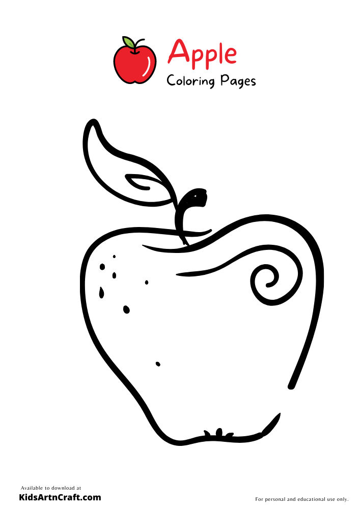 Apple Coloring Pages For Kids – Free Printables