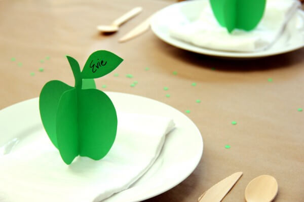Apple Place Card Craft With Paper
