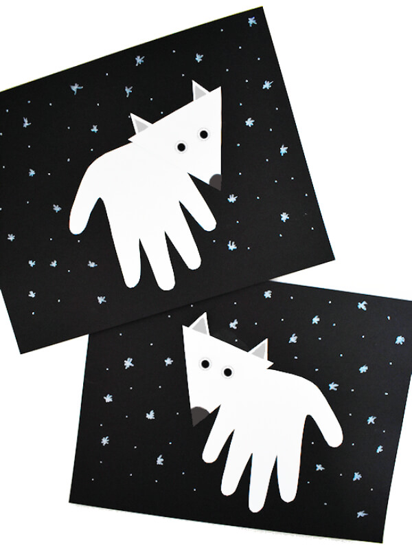 Handprint Arctic Fox Craft Idea Winter Handprint Crafts For Kids