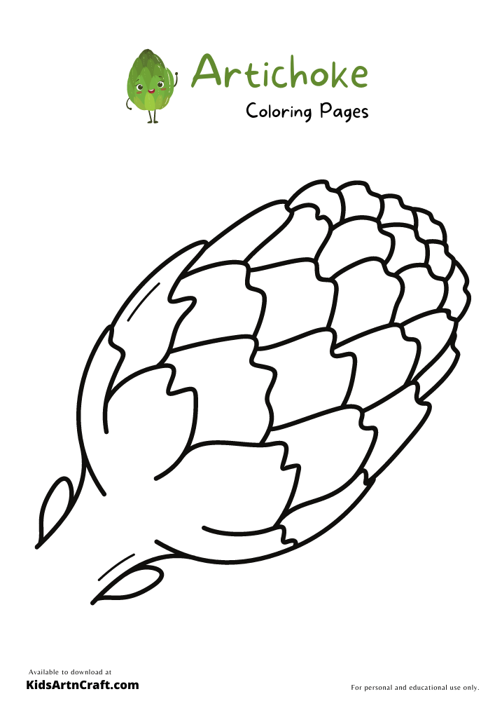 Artichoke Coloring Pages For Kids – Free Printables