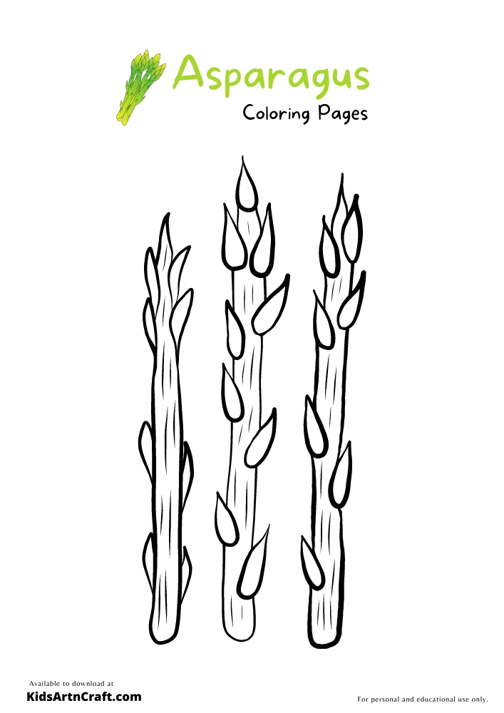 Asparagus Coloring Pages For Kids – Free Printables