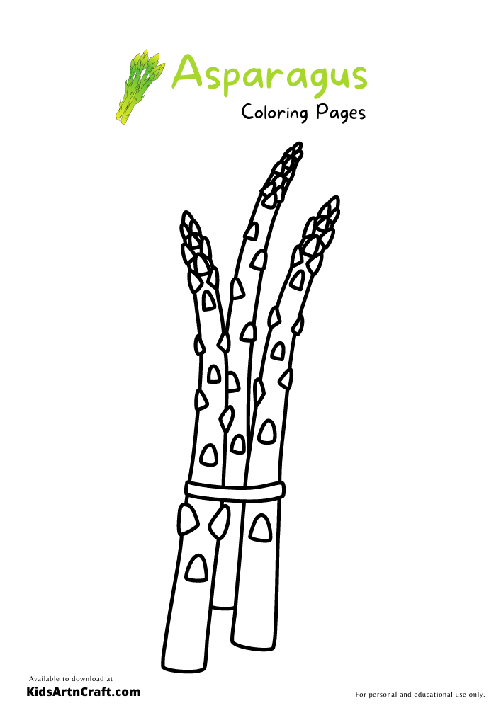 Asparagus Coloring Pages For Kids – Free Printables