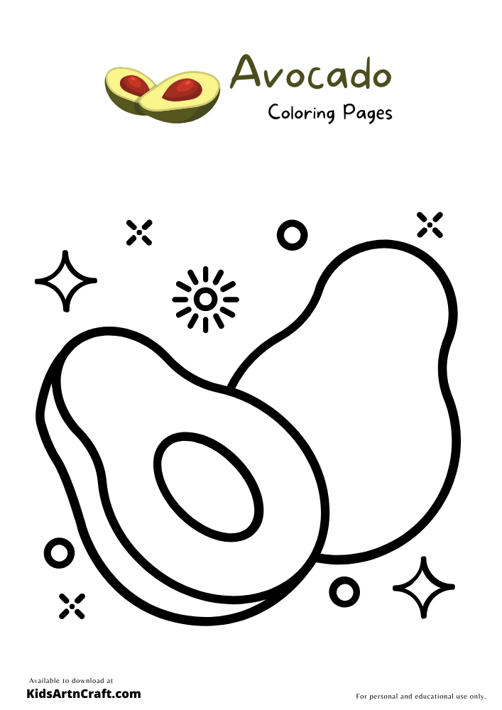 Avocado Coloring Pages For Kids – Free Printables