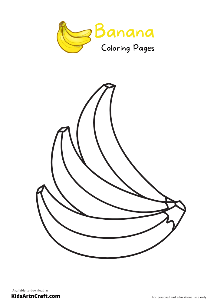 Banana Coloring Pages For Kids – Free Printables